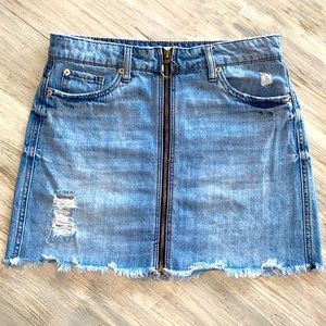 Front zip Jean skirt